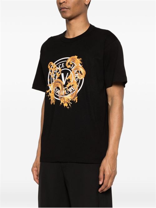 T-shirt uomo Versace Jeans Couture nero oro Versace jeans Couture | 80GAHE01CJ00EG89